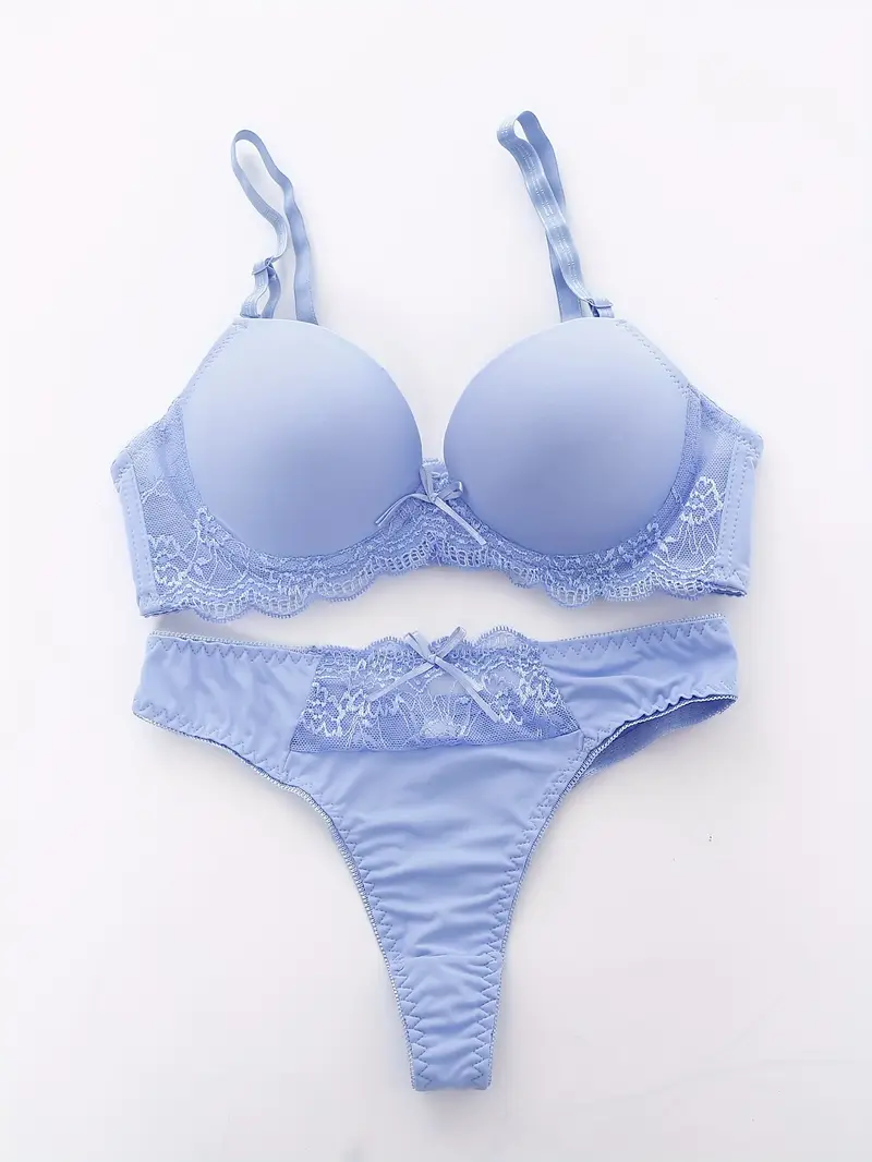 Embroidered Lace Push-Up Lingerie Set