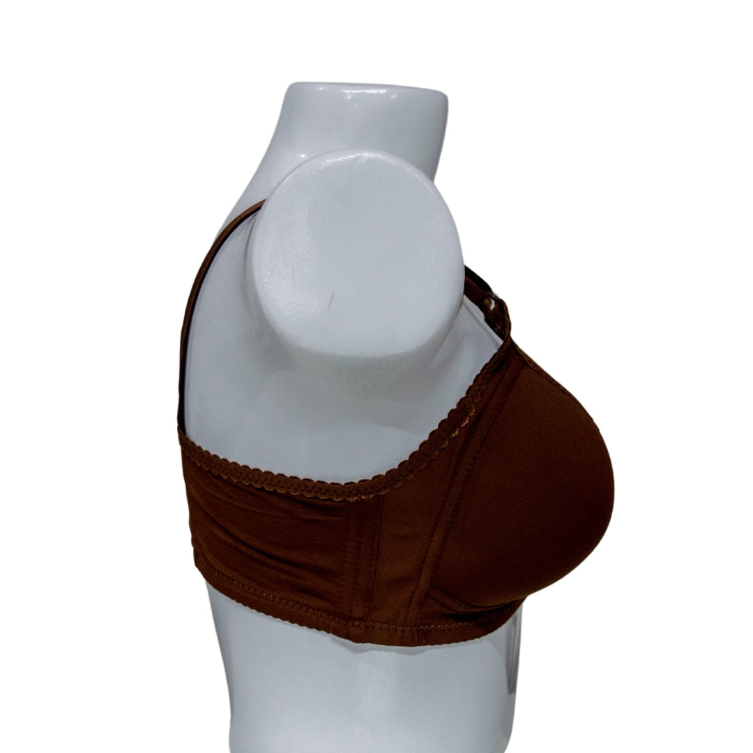 Front Open Bra – Brown (Lightly Padded)