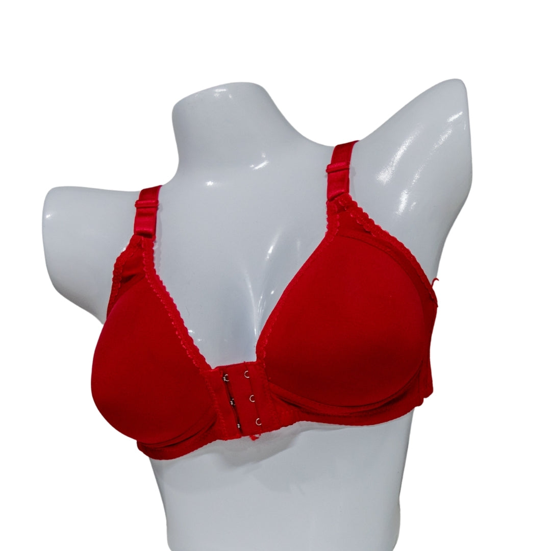 Front Open Bra – Red (Lightly Padded)