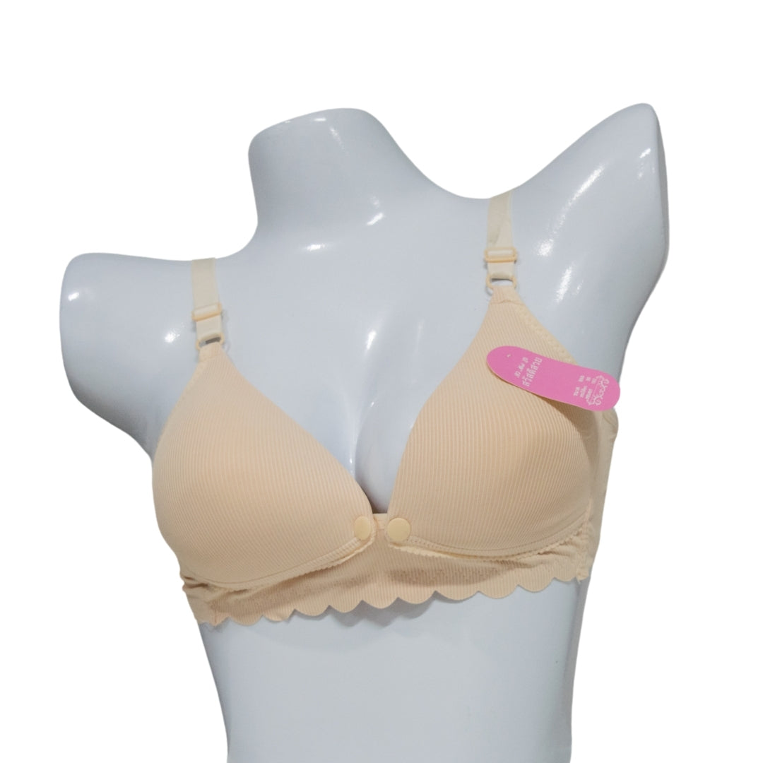 Front open  Padded Bra – Beige