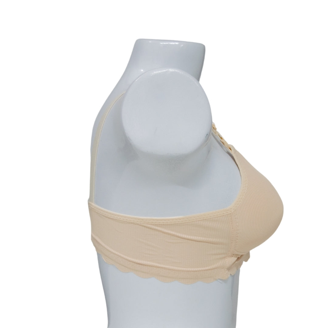 Front open  Padded Bra – Beige