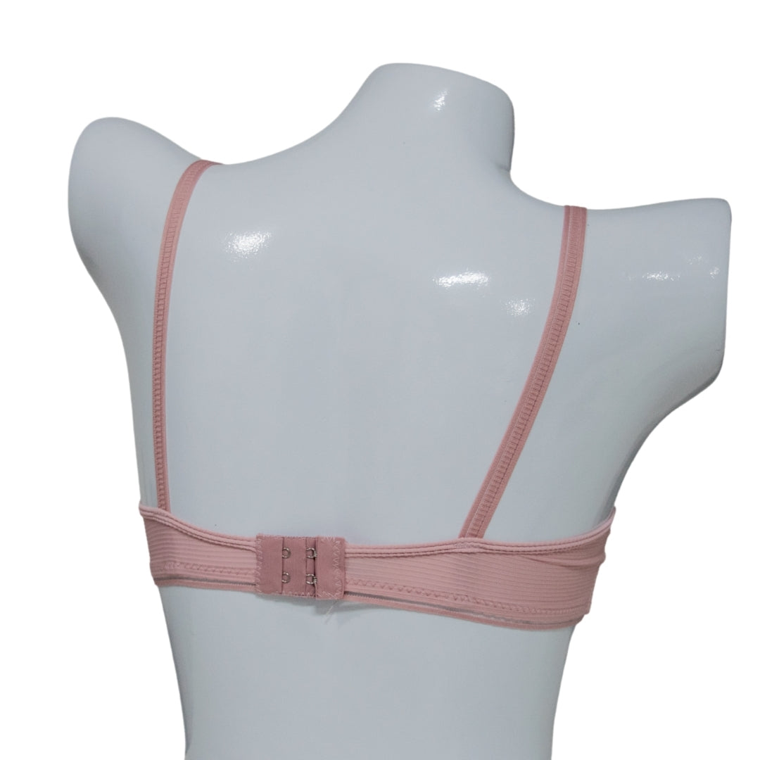 Lace-Trimmed Padded Bra – Pink