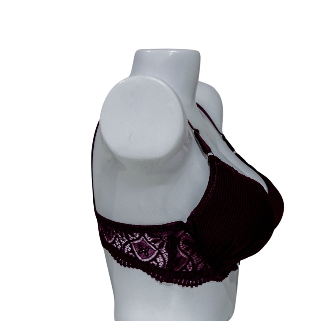 Double Padded Push-Up Bra – Deep Maroon Collection