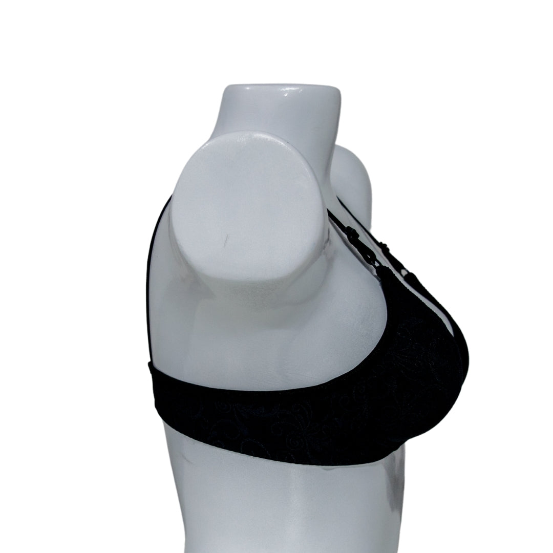 Light Floral Non-Padded Bra – Black Collection.