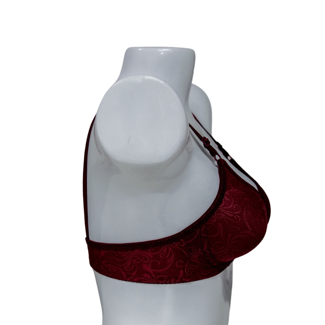 Light Floral Non-Padded Bra – Maroon Collection