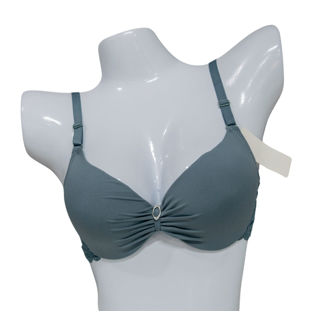 Gray Padded Premium Bra