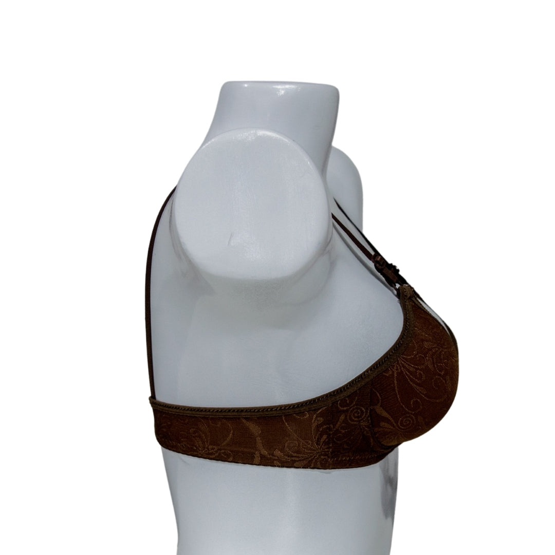 Light Floral Non-Padded Bra – Coffee Brown Collection