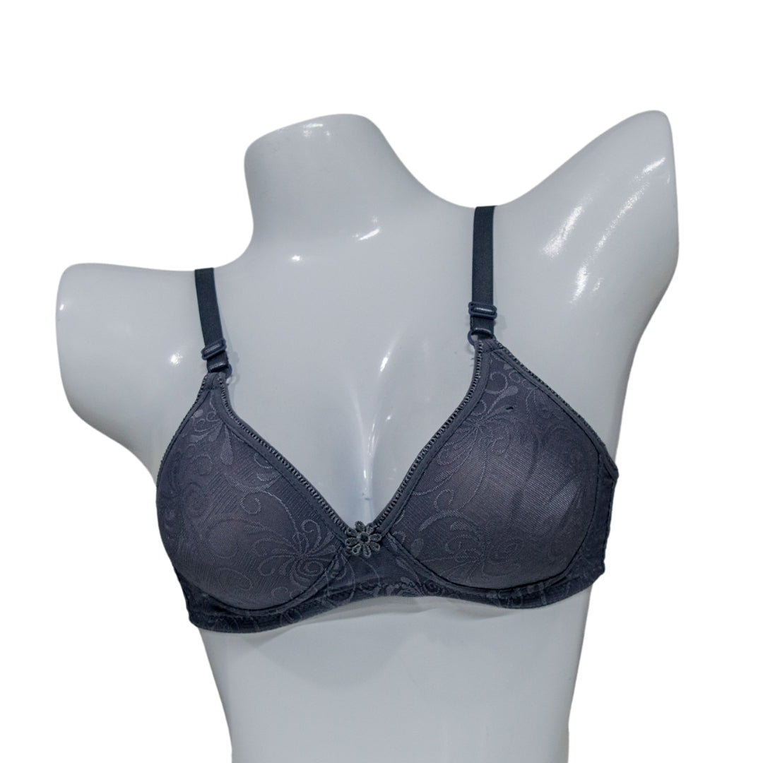Light Floral Non-Padded Bra Grey collection