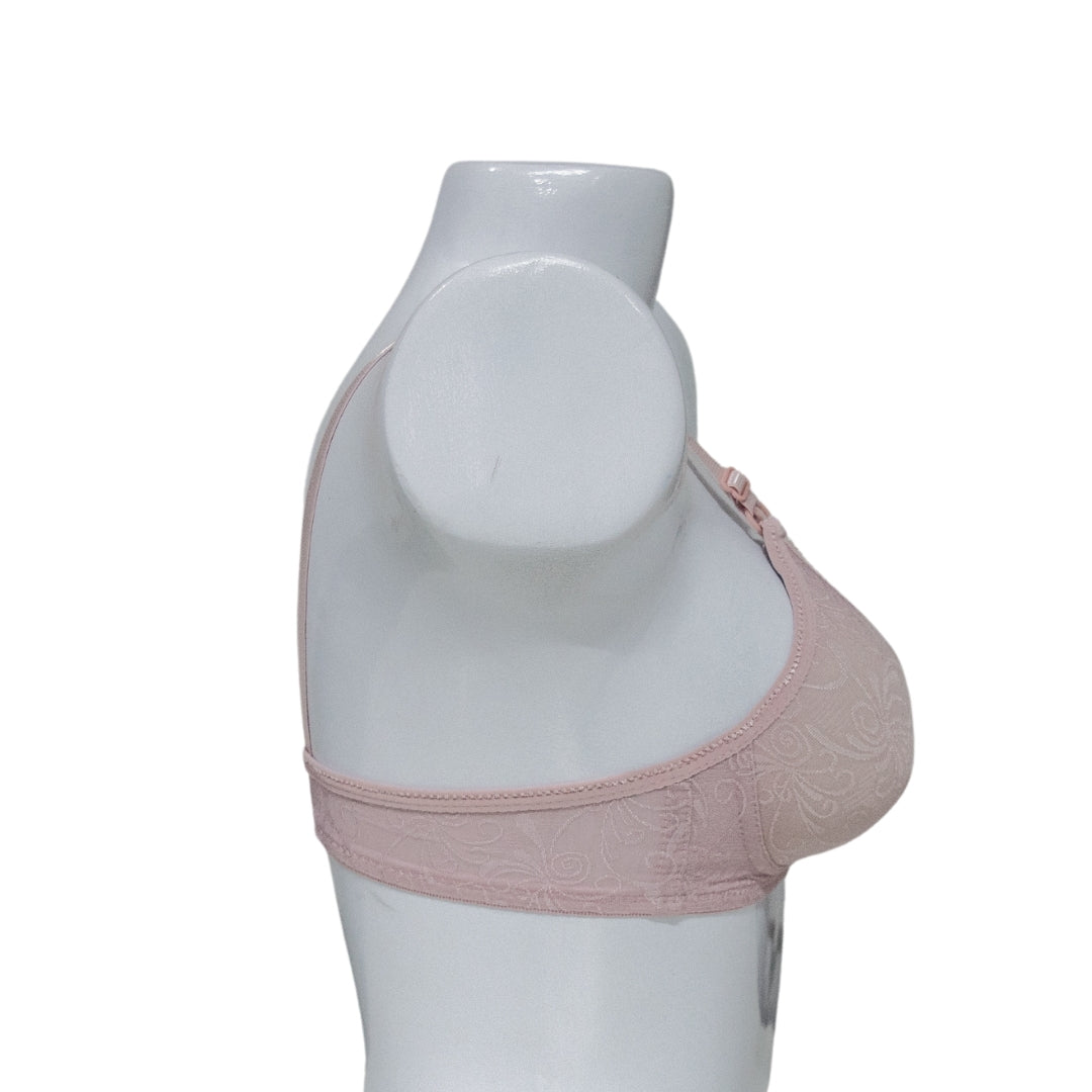 Light Floral Non-Padded Bra soft pink