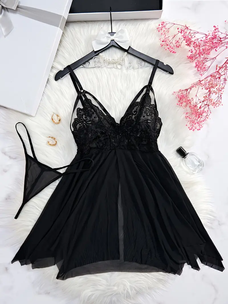 Lace Babydoll Lingerie Set