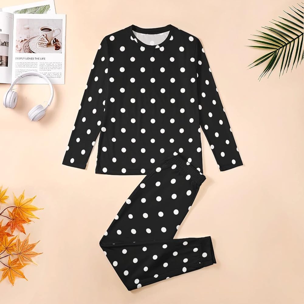 Classic Black Polka Dot Pajama Set