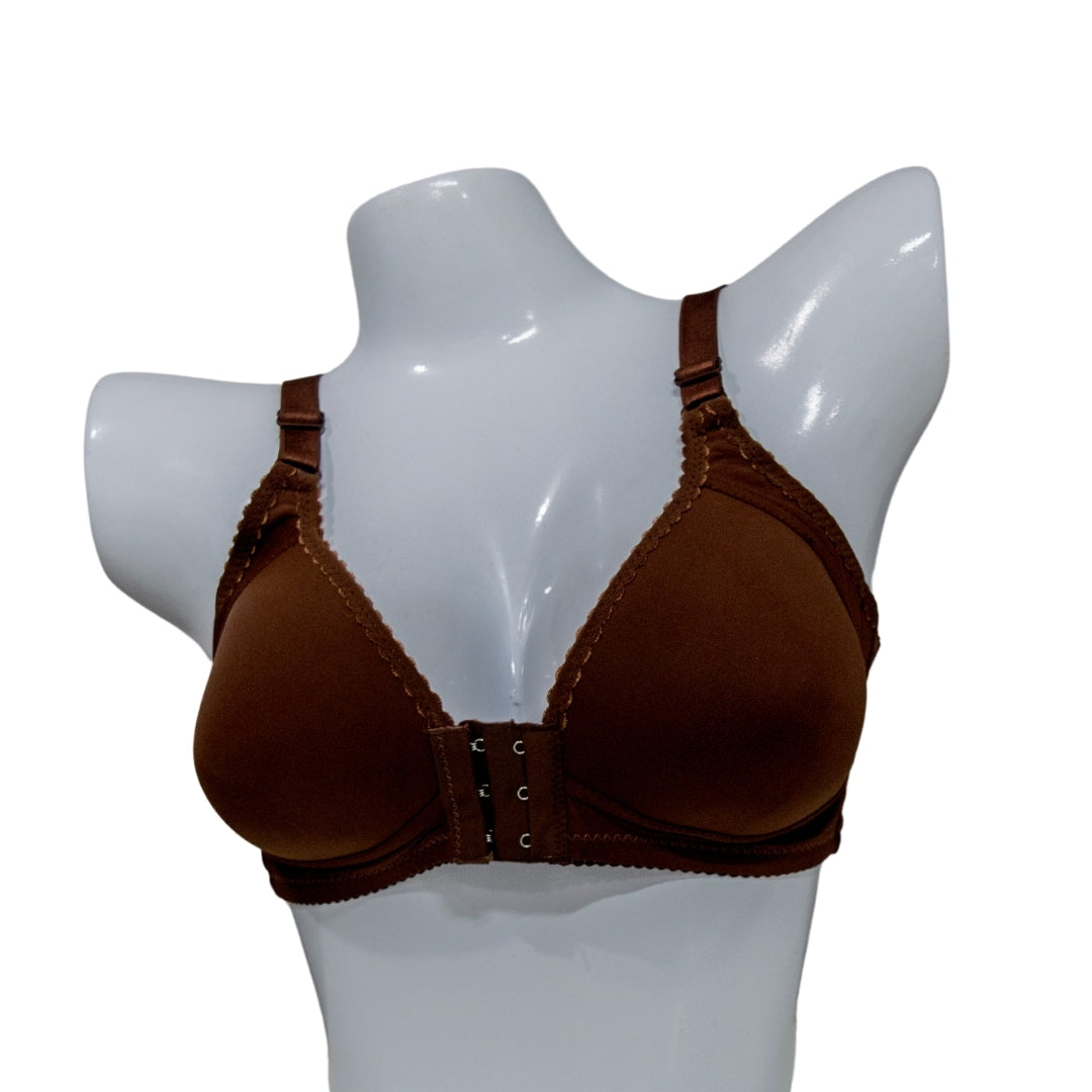 Front Open Bra – Brown (Lightly Padded)