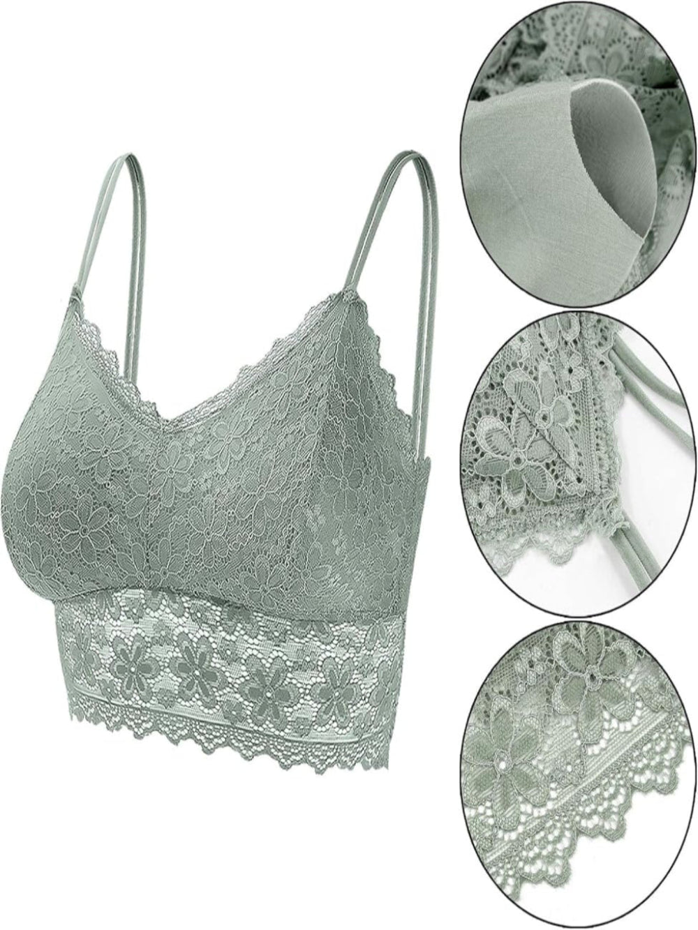 Lace Bralette  – Sage Green