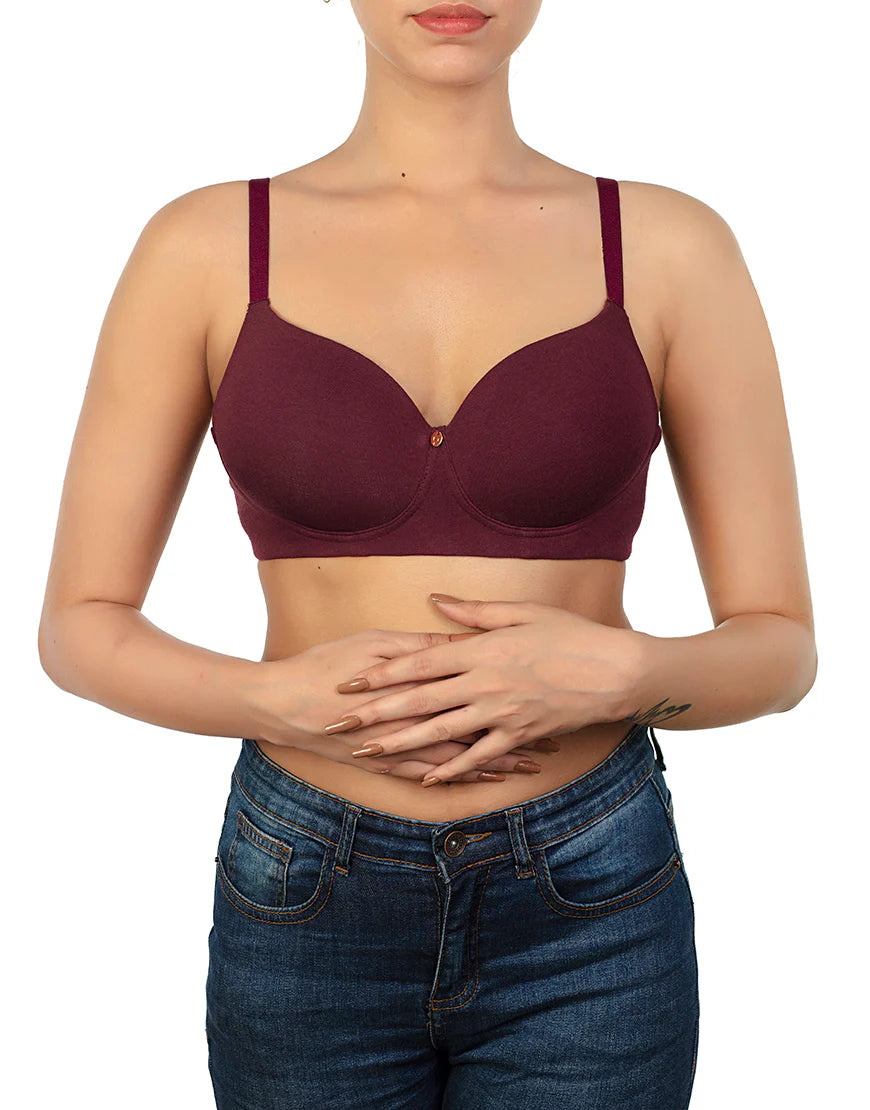 Plain Foam Bra – Maroon