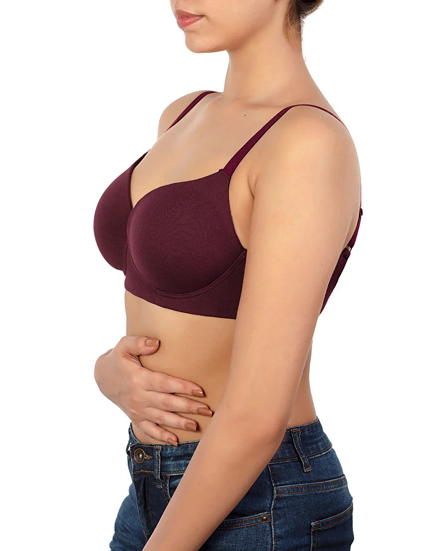 Plain Foam Bra – Maroon