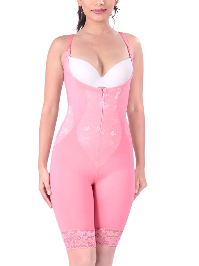 Full-Body Zipper Compression Shaper Pink Collection